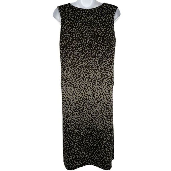 Calvin Klein Sheath Dress Women's MEDIUM Black Gray Animal-Print Sleeveless Soft - Picture 2 of 9